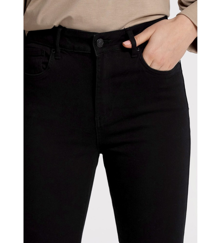 Calça jeans de cintura alta V&L da Victorio & Lucchino, preta.