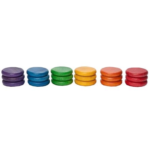 Grapat munten regenboog - 6 kleuren (18st)