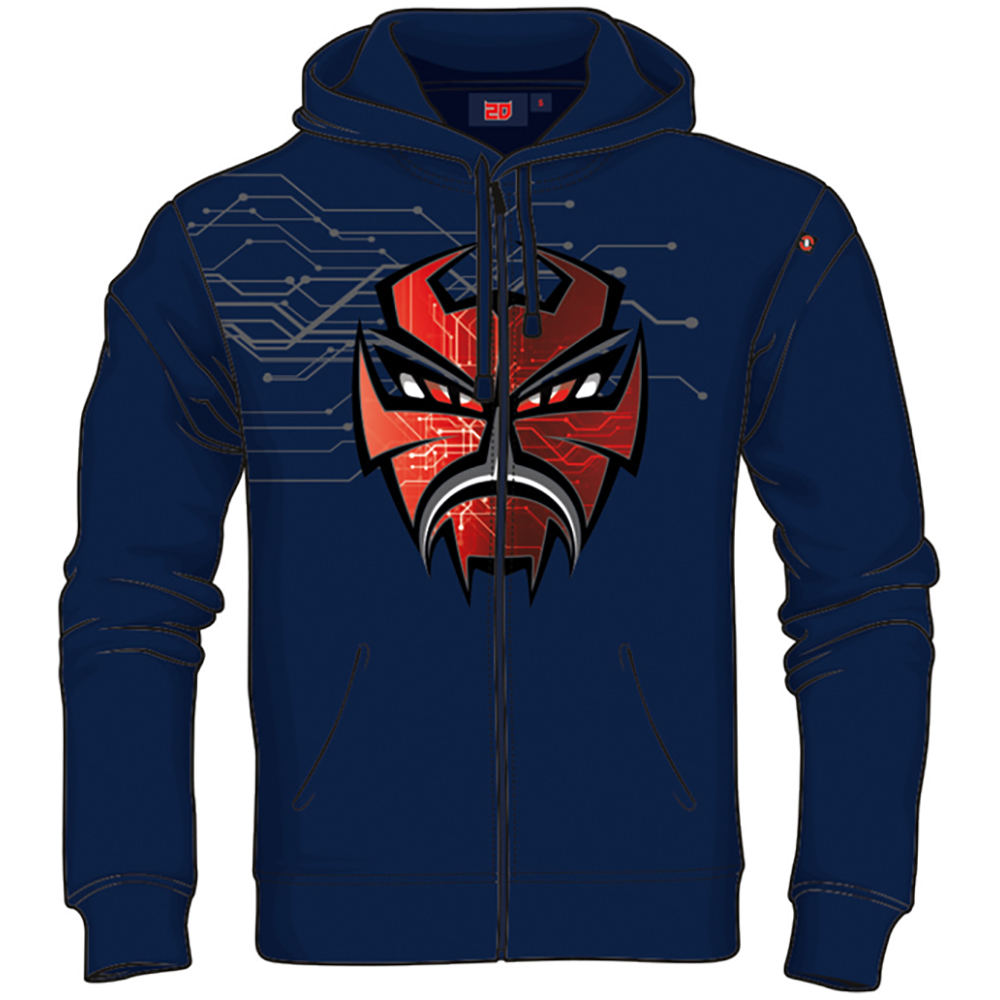 Fabio Quartararo - Sweat zippé à capuche Big Diablo Bleu / Rouge