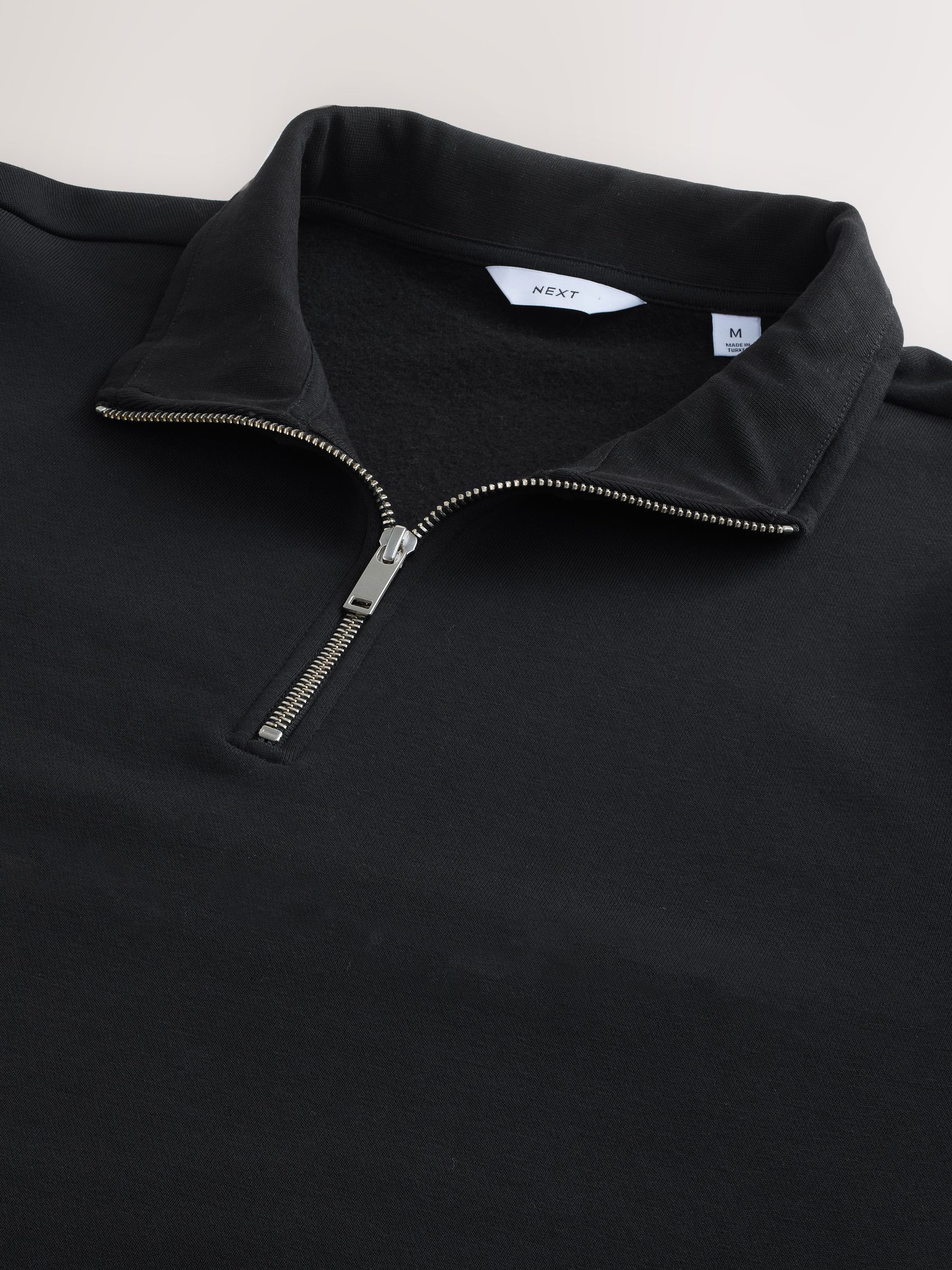 Zwart - Kwartrits - Sweatshirt van jersey met hoog katoengehalte