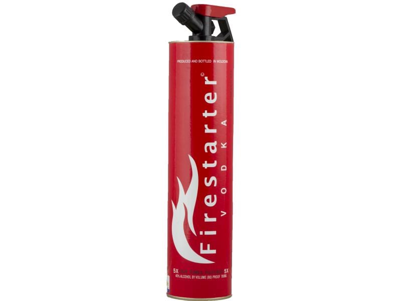 Firestarter Vodka Premium 0.7 l Getreidebasierte Spirituose aus Moldawien in der Feuerflasche