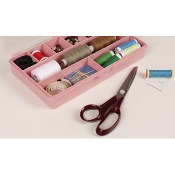 Sorteerdoos met 7 vakken roze