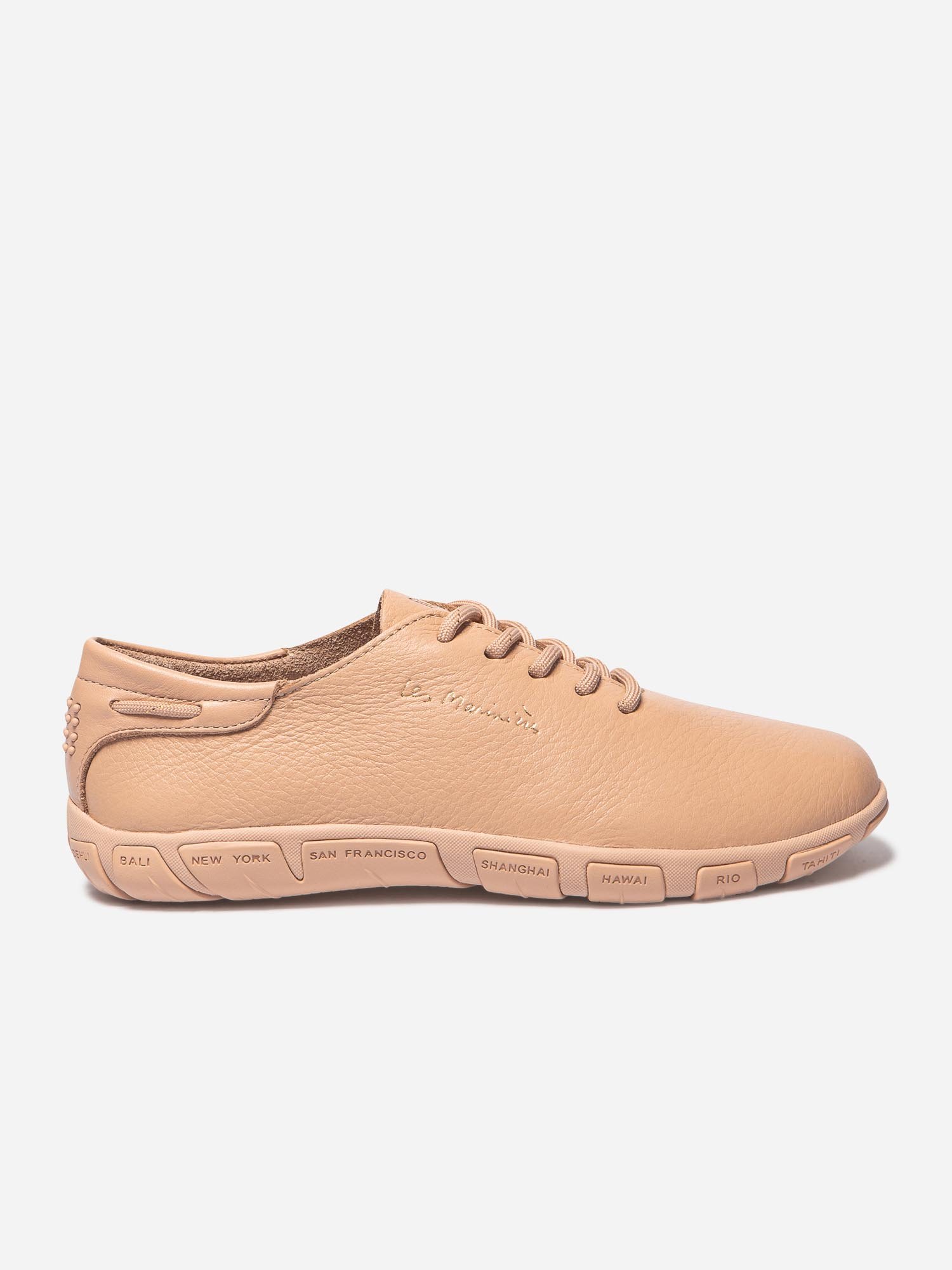 Tennis Femme Confort Cuir Orange Clair