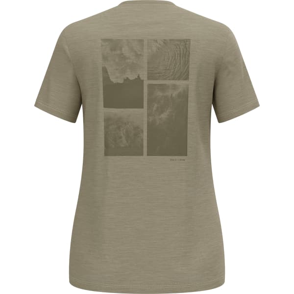 T-shirt randonnée ODLO X POW MERINO TENCEL T-SHIRT CREW NECK S/S W VETIVER MELANGE