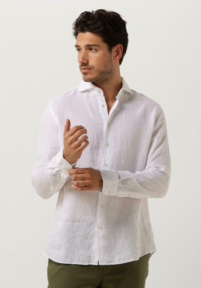 PROFUOMO witte profuomo klassiek overhemd shirt x-cutaway sc linnen
