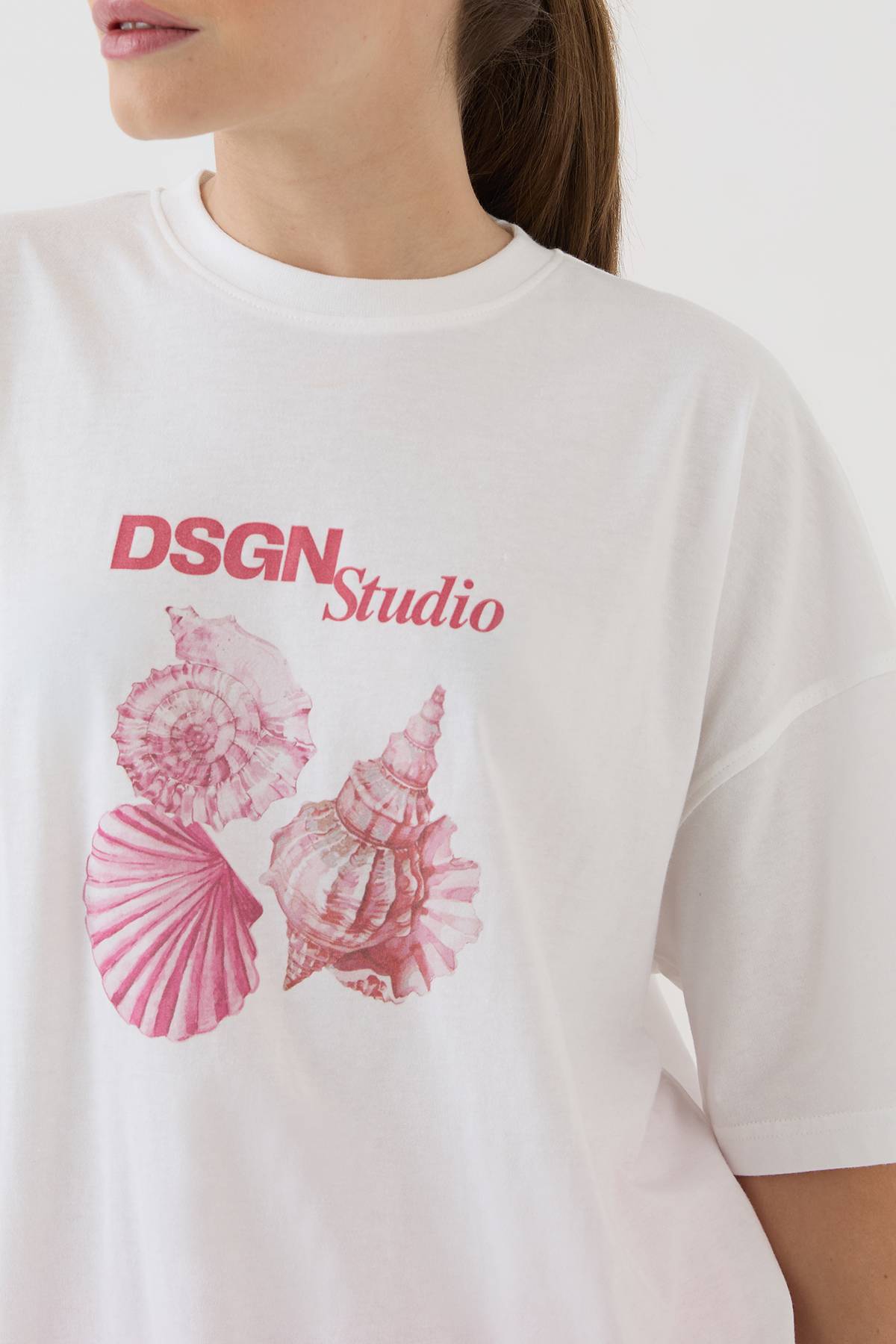 T-shirt Oversize À Imprimé Coquillage Dsgn Studio