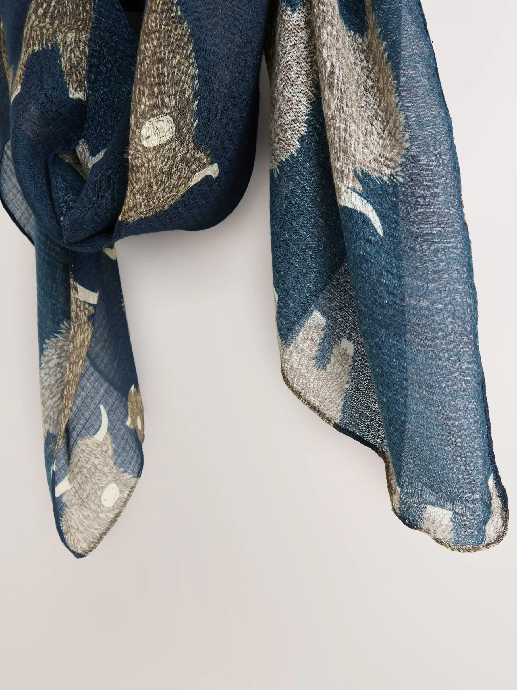 Marineblauwe Hamish-print - Lichte sjaal