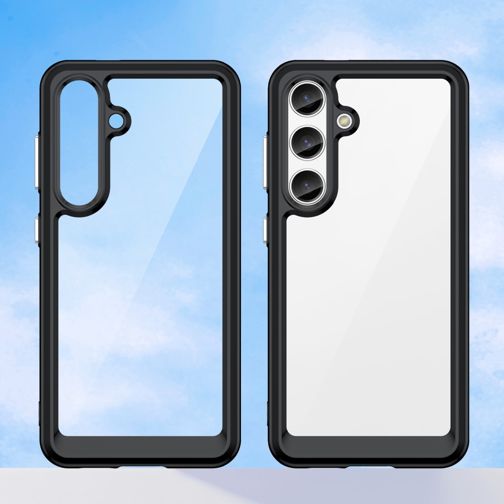 Samsung Galaxy S24 Hybrid Hülle TPU Bumper   Acryl Rückseite - Transparent / Schwarz