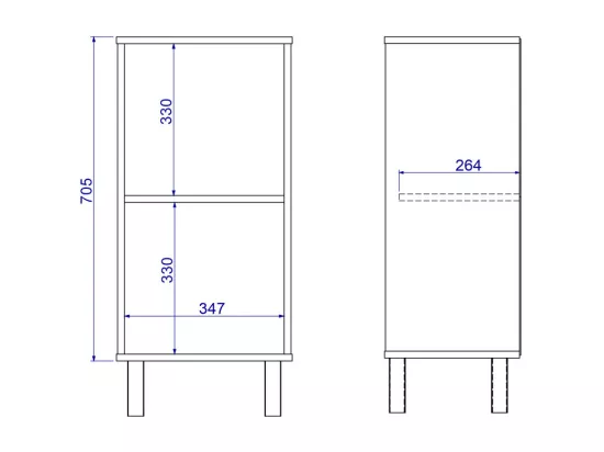 Caisson de Rangement Blanc 1 Porte H 83 cm