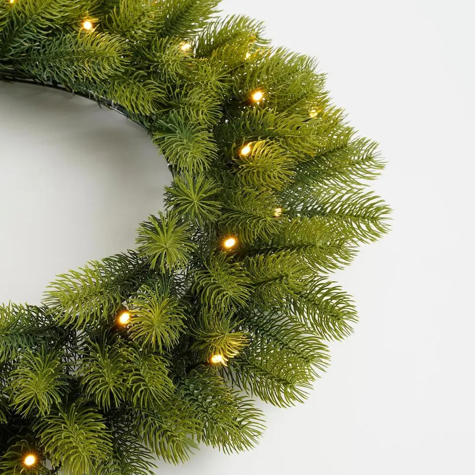 Black Box Trees Nigata Kerstkrans met LED Verlichting - Ø60 cm - Groen