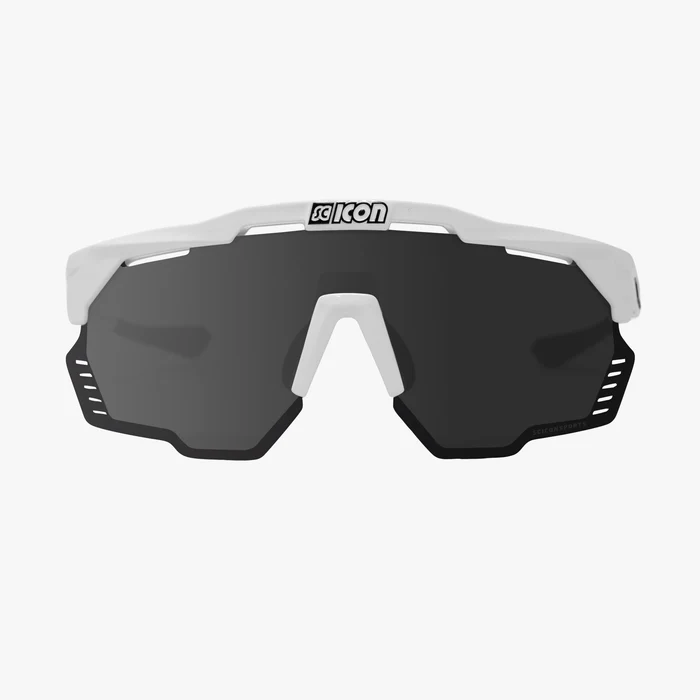 Scicon Aeroshade Kunken cykelbriller hvid/multimirror silver