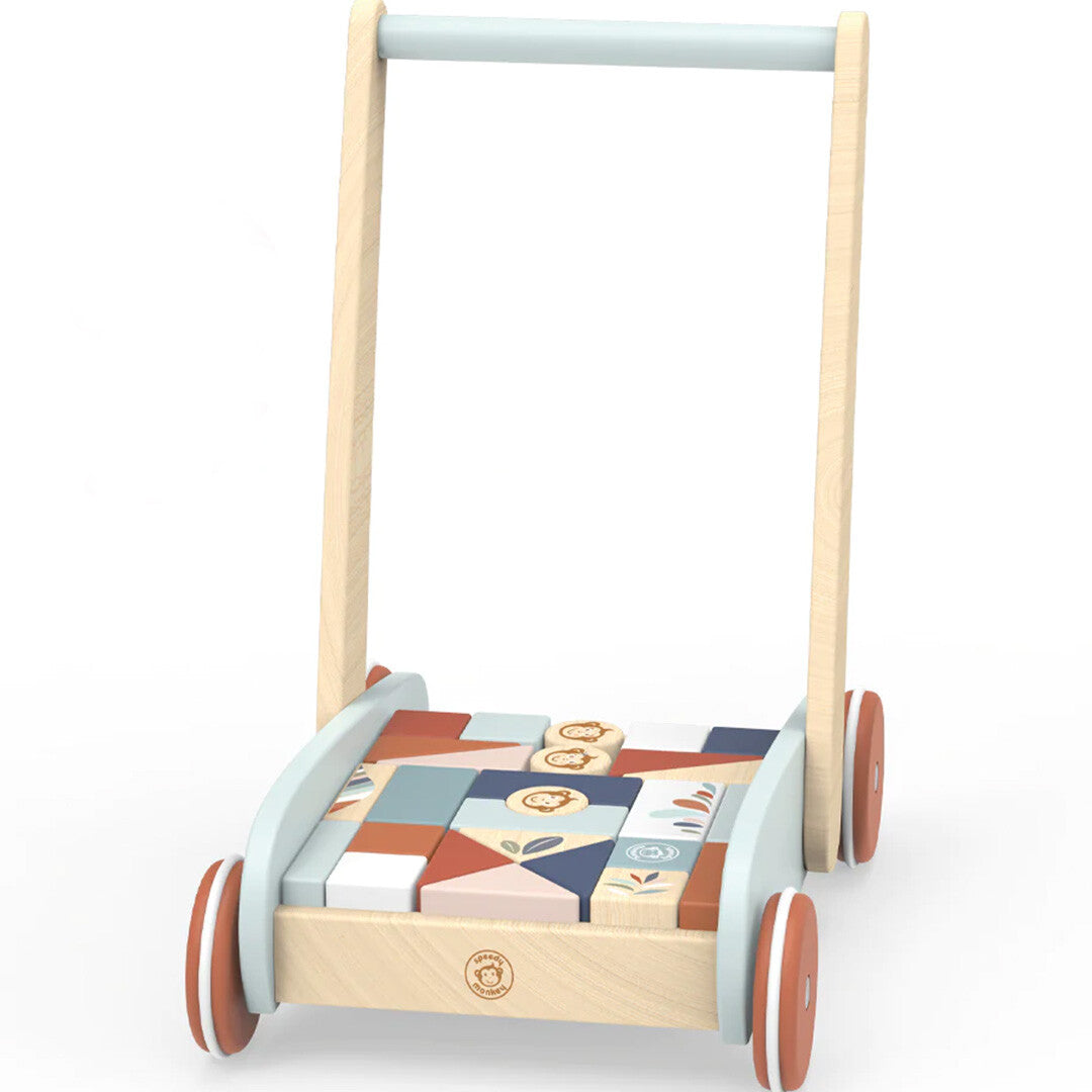 Speedy monkey loopwagen met blokken - 27st