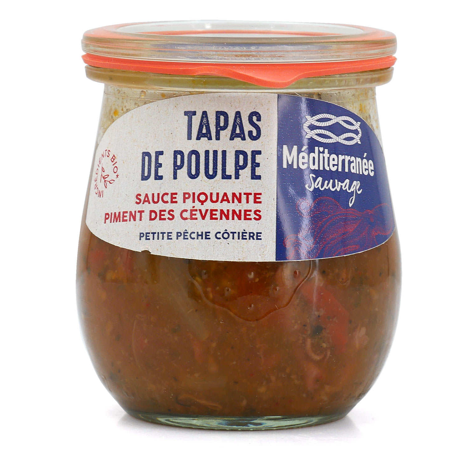 Tapas de poulpe en sauce piquante au Piment des Cévennes