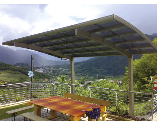 KRB Skiatsu enkele carport met hitte-, UV- en hagelbescherming, 270x500 cm, urban grey
