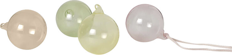 ferm LIVING Glass Baubles - M - Set of 4 - Mixe Mixed light