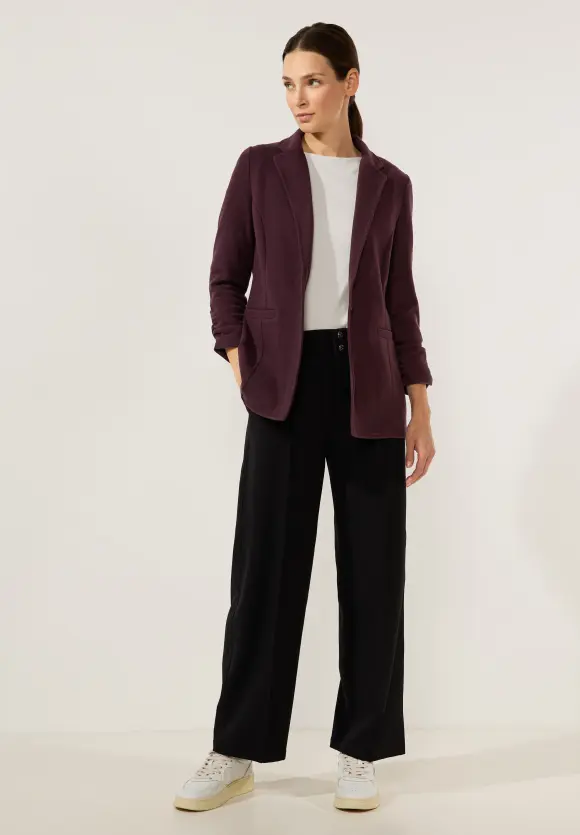 Longblazer mit Raffung - purple brown