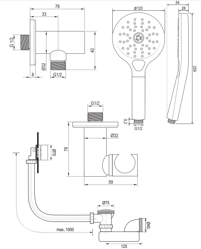 Brauer Chrome Carving inbouw badkraan met badvulcombinatie en 3 standen handdouche chroom