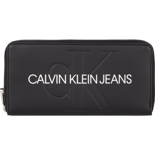 Calvin Klein Jeans - BILLETERO SCULPTED ZIPMUJER Negro