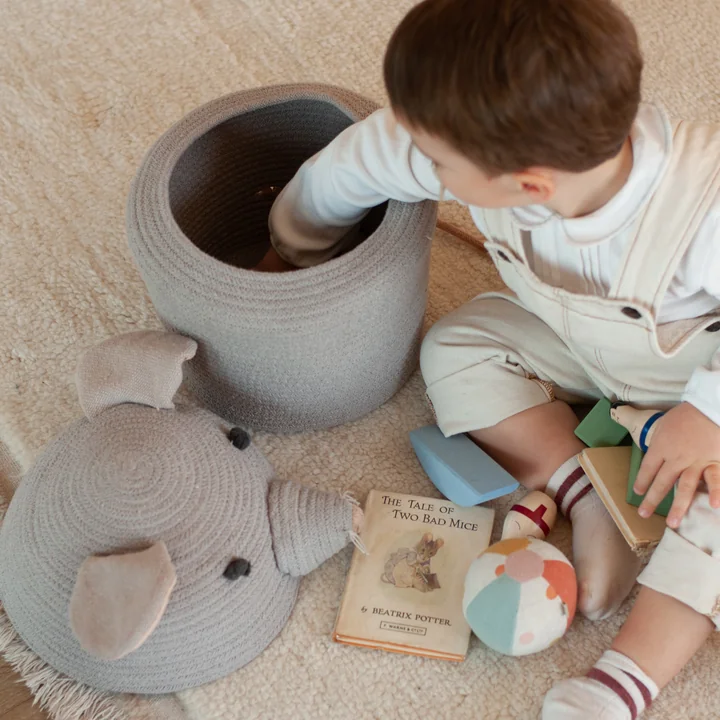 Lorena Canals - Spiel- und Aufbewahrungskorb, mini Rita the Rabbit, creme