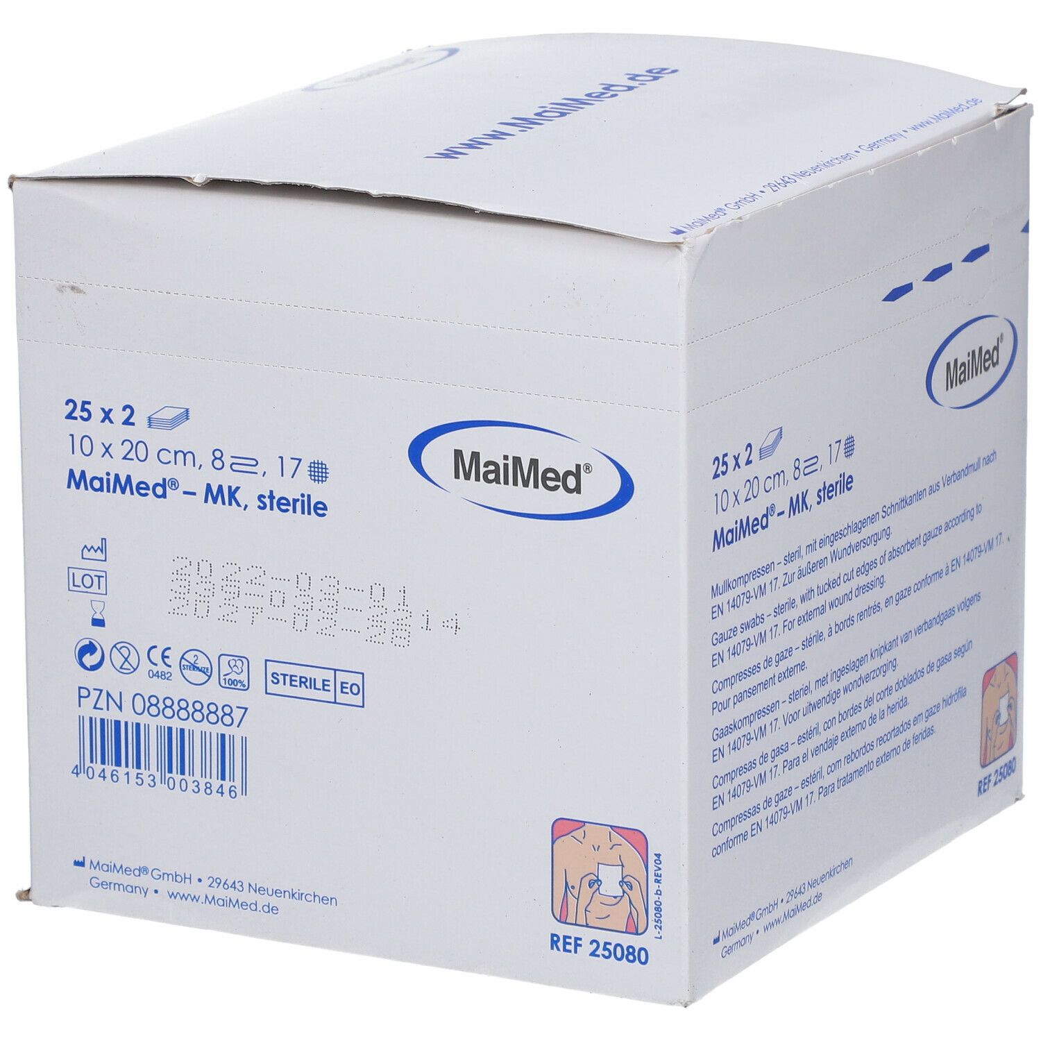 MaiMed® Mullkompressen steril 10 x 20 cm 8fach