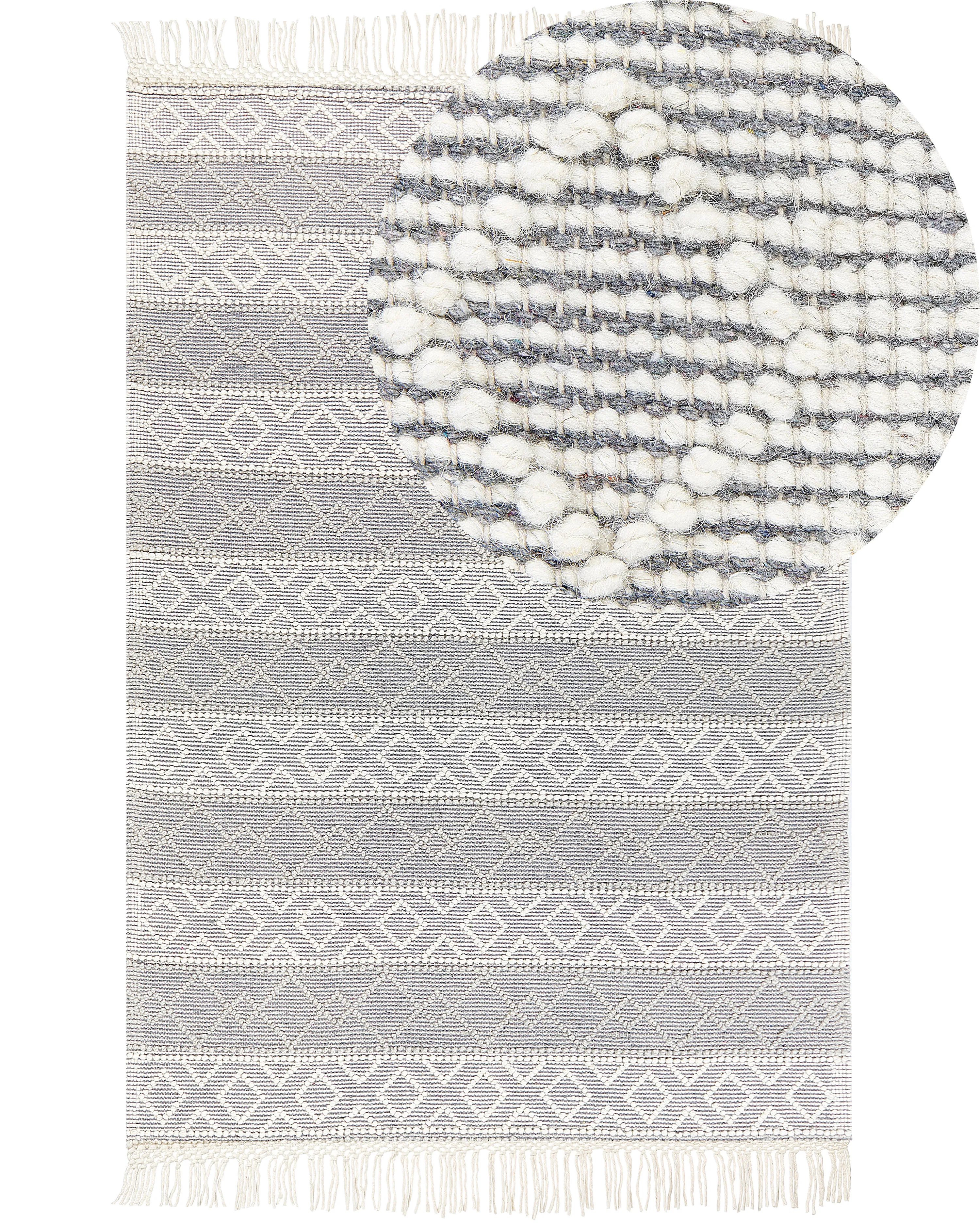 Vloerkleed TONYA Grijs 160 x 230 cm Wol
