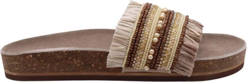 Lazamani Florita Dames Slippers Biscuit