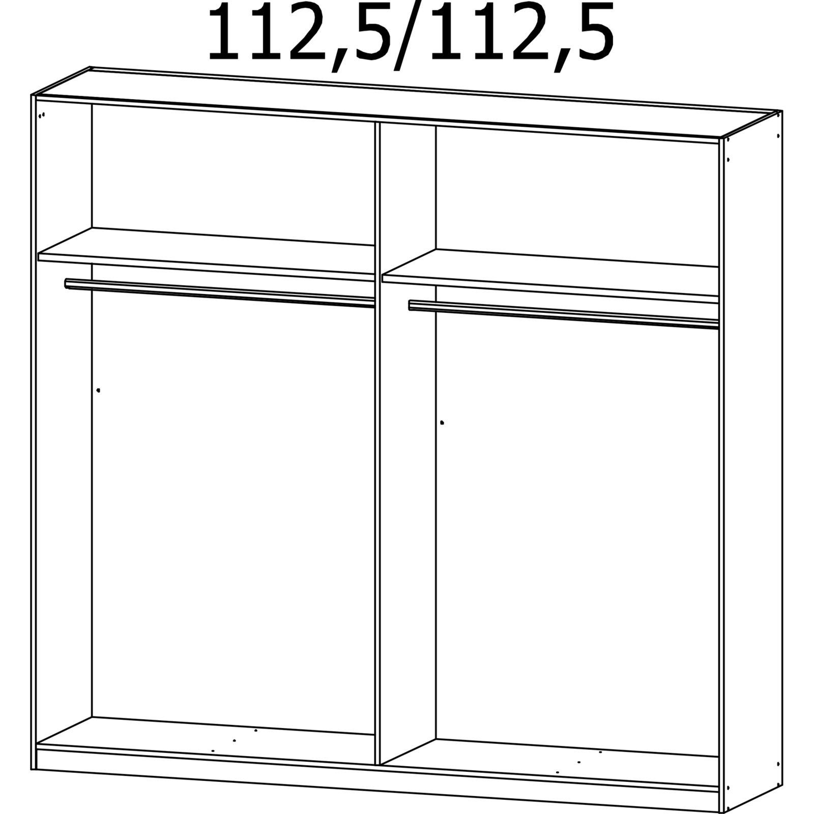 Schrank Monza 4-türig weiss / grau met.