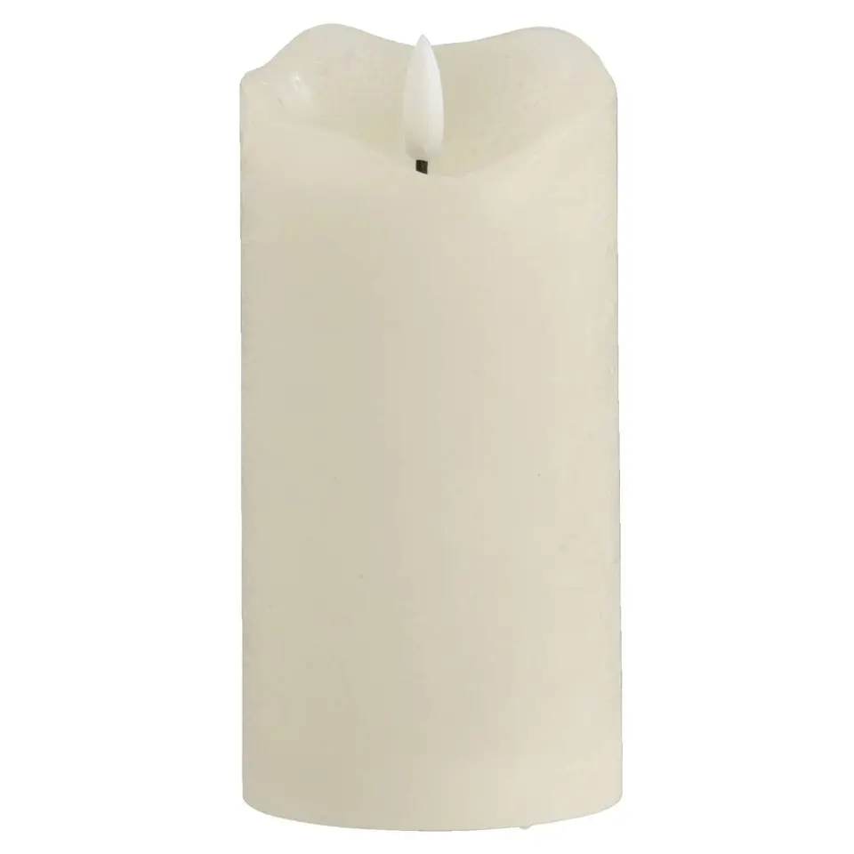 LED kaars rustiek - off-white - 15xØ7,6 cm
