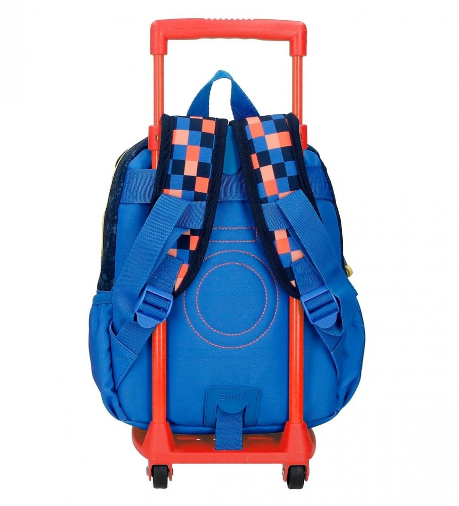 Mochila pré-escolar Enso Rob Friend 28cm com rodinhas rosa