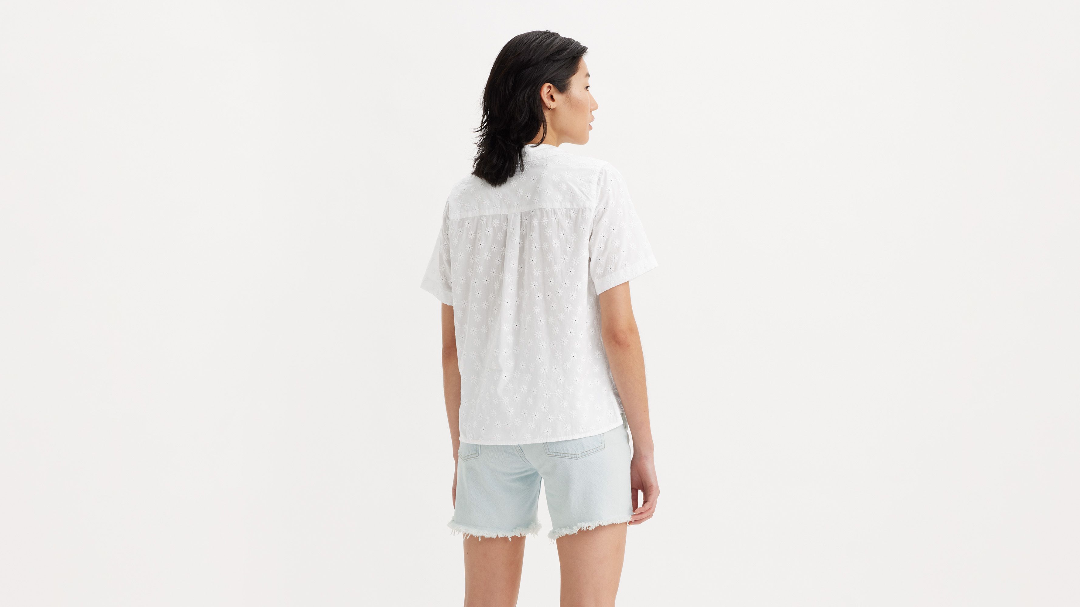 Chemise manche courte Joyce Resort - Bright White Eyelet Bright White - Blanc