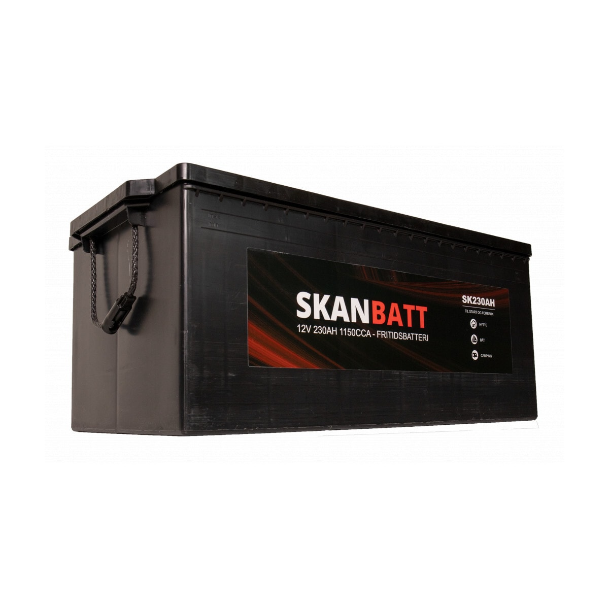 SKANBATT Fritidsbatteri 12V 230AH 1150CCA (513x276x210/242mm) +venstre