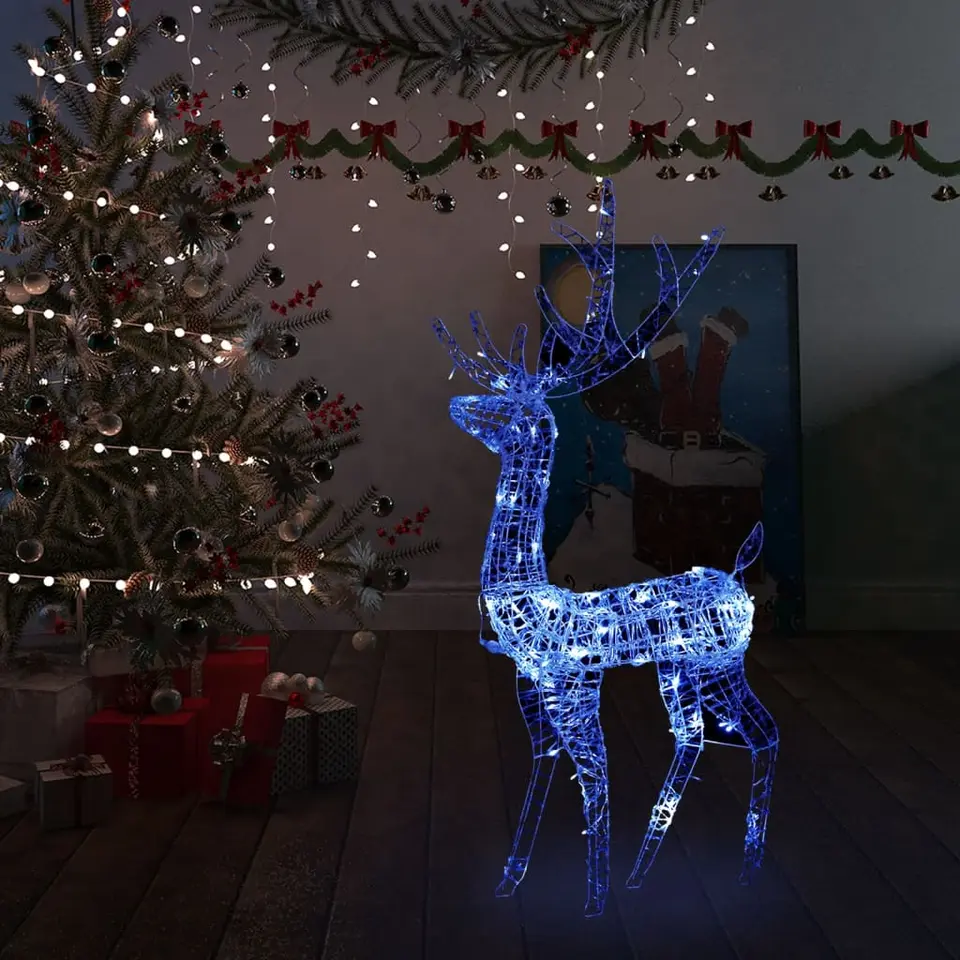 vidaXL - Rendier Kerstdecoratie - Blue - 70 x 41 x 120 cm