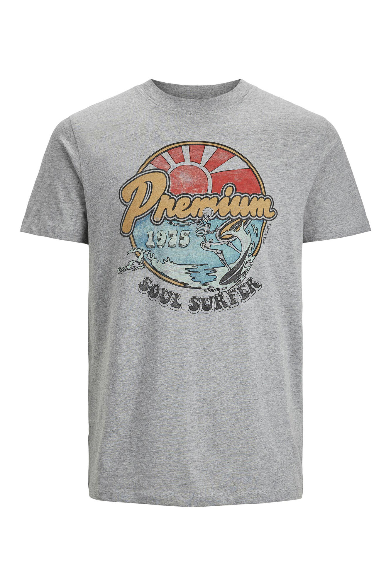 Camiseta com estampa frontal - Cinza