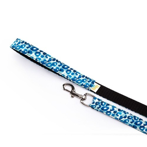 Coleira para cães Pappy Blue com estampa de leopardo