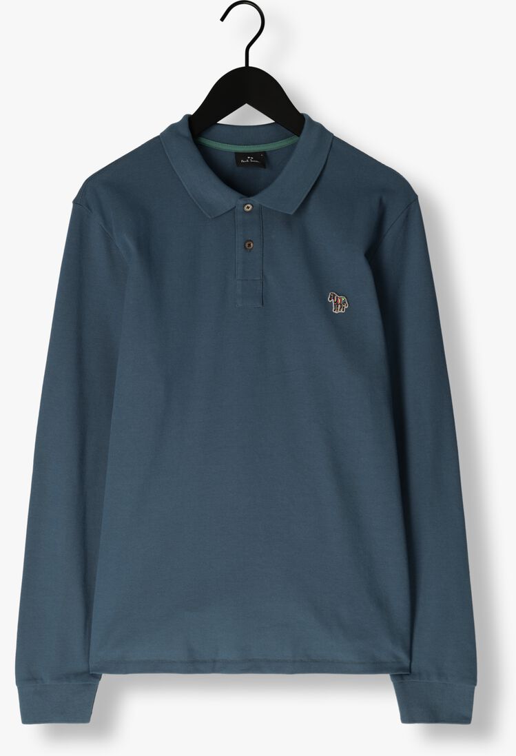 PS PAUL SMITH blauwe ps paul smith polo mens slim fit ls polo shirt zebra
