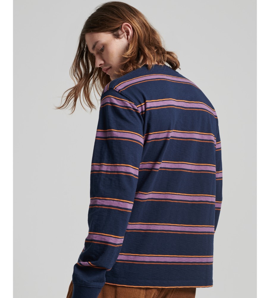 Superdry Camiseta de rayas con textura vintage de algodn orgnico marino