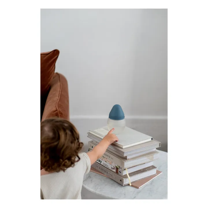 Elhée Biberon en silicone médical et tétine physiologique | Bleu gris