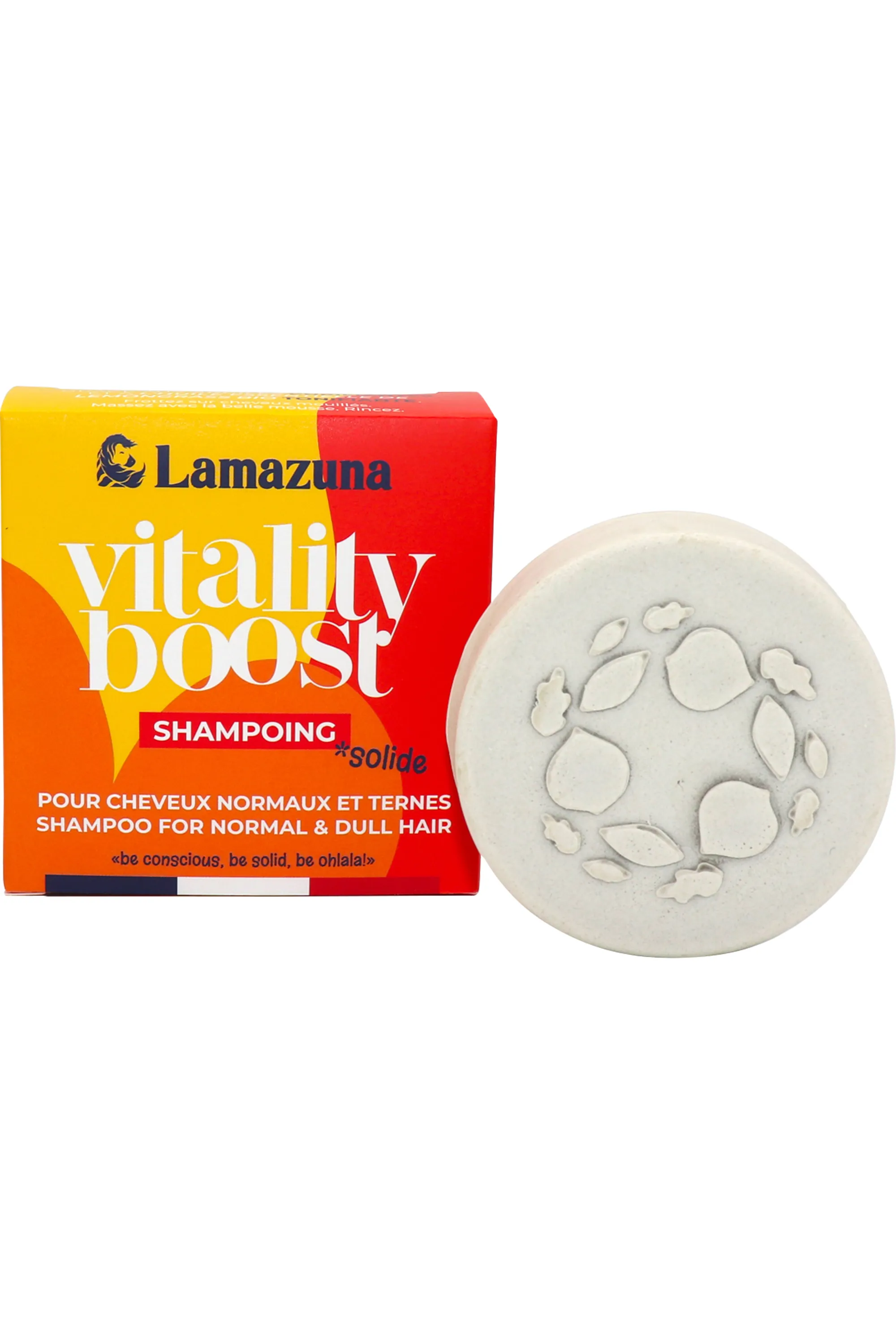 Lamazuna Shampoing solide cheveux normaux Vitality Boost-70 ml