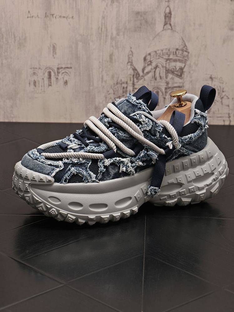 Mr Ozera - Platform Denim Veterschoenen