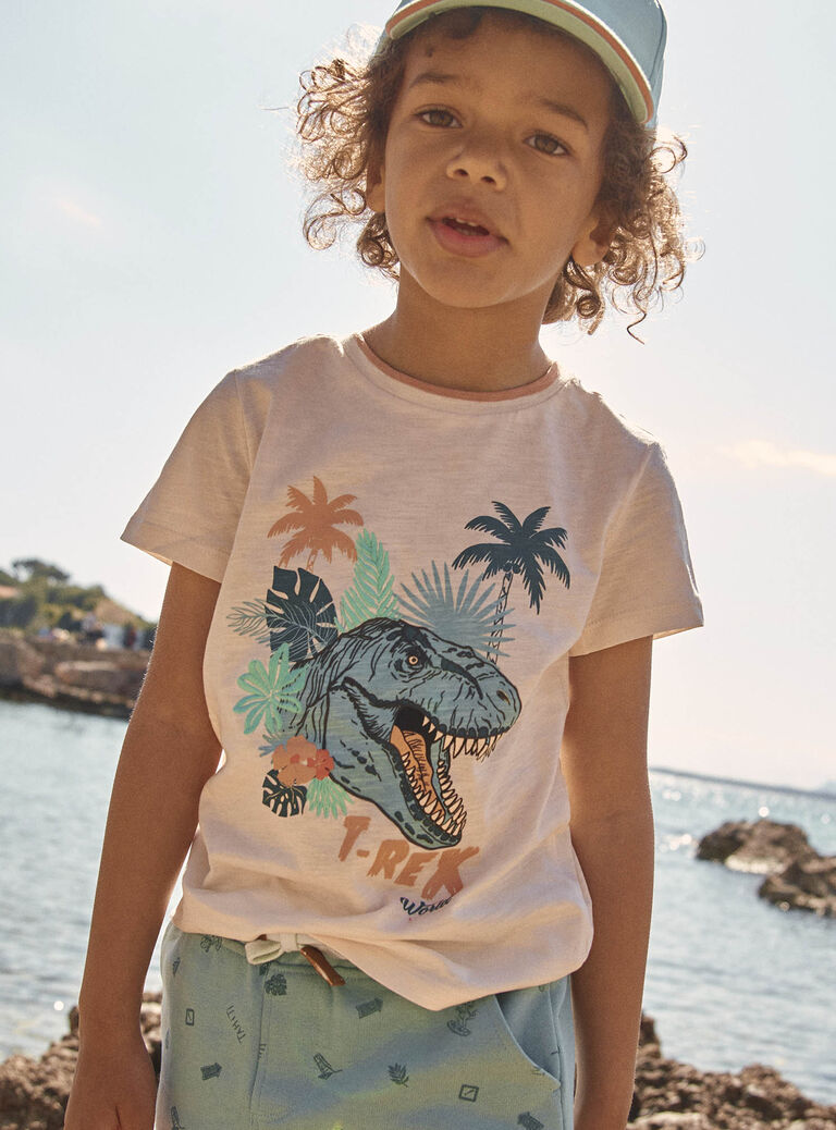 T-shirt à motif dinosaure