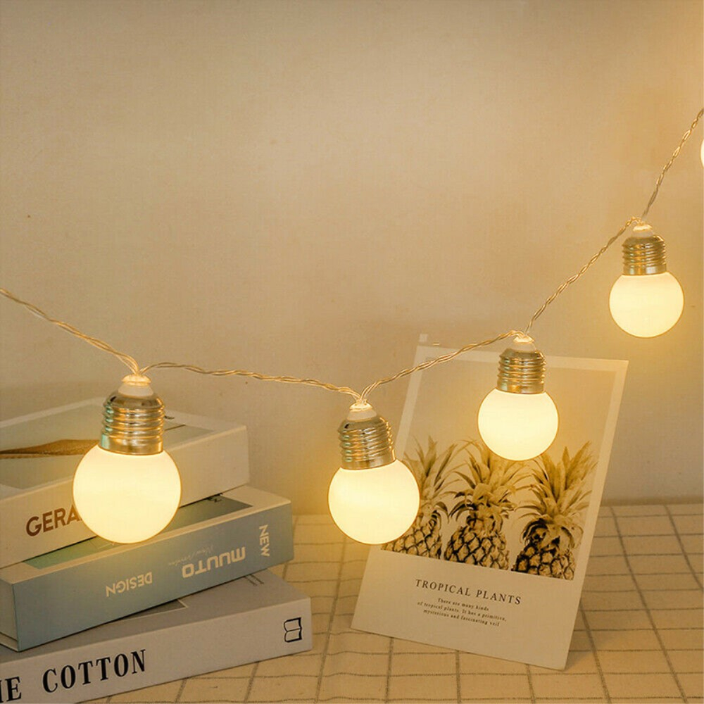 (6m) 40 LED's Deko Lichterkette Retro Glühbirnen Beleuchtung (Batteriebetrieben) - Warmweiss