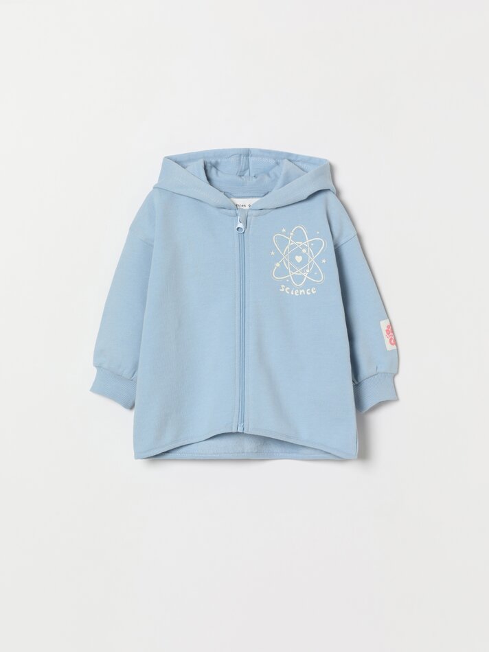 Conjunto de agasalho de duas peças com jaqueta e calça - Azul Claro