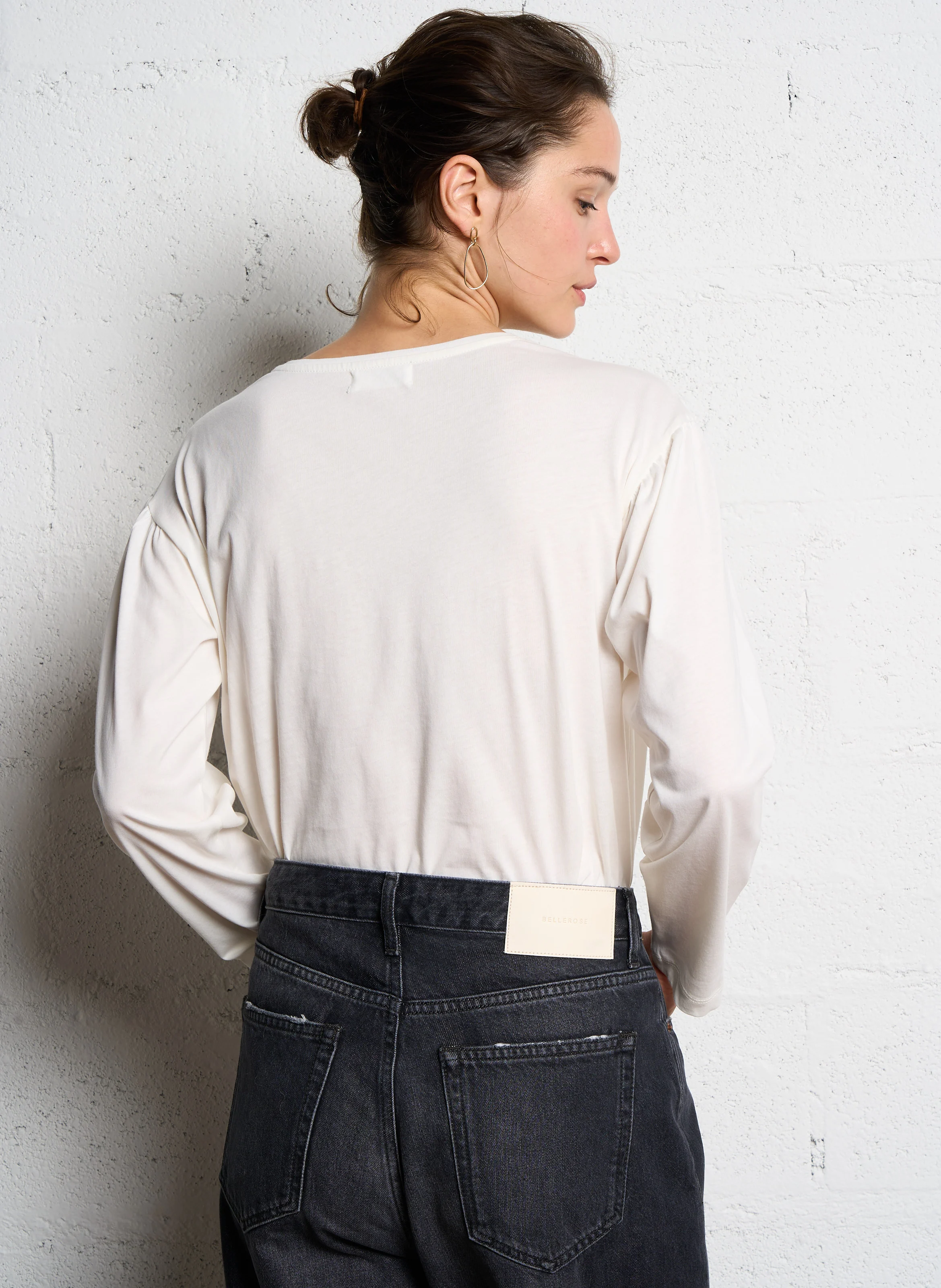 JANANA - Tee-shirt col rond en coton | Blanc