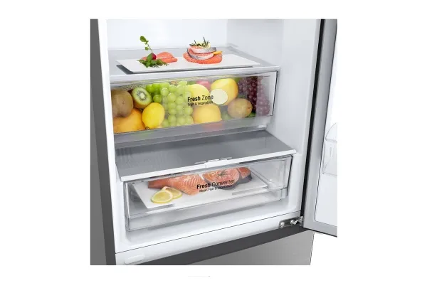 LG GBP62PZNBC - Køleskab/fryser - bund-fryser - bredde: 59.5 cm - dybde: 67.5 cm - højde: 203 cm - 384 liter - Klasse B - stål