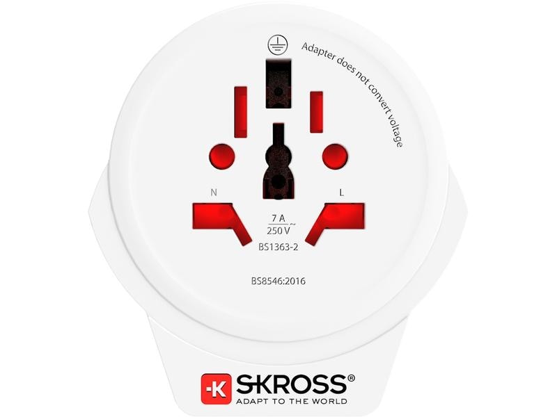 SKROSS Reiseadapter World UK mit USB Ladegerät Kompakter Reisestecker World zu Grossbritannien mit USB Ladeanschluss