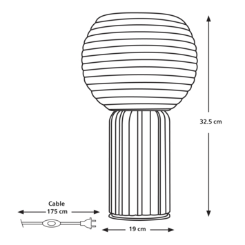 Philips 3D printed tafellamp Stem zwart Ø19 cm
