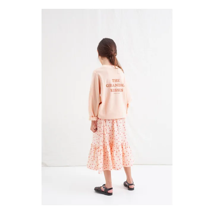 Tocoto Vintage Sweat Grandma Kisses Coton Bio | Rose pâle