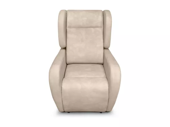 Fauteuil de relaxation Lise électrique et releveur en tissu imitation cuir - Beige - L78 x 102 x 113cm - Loungitude