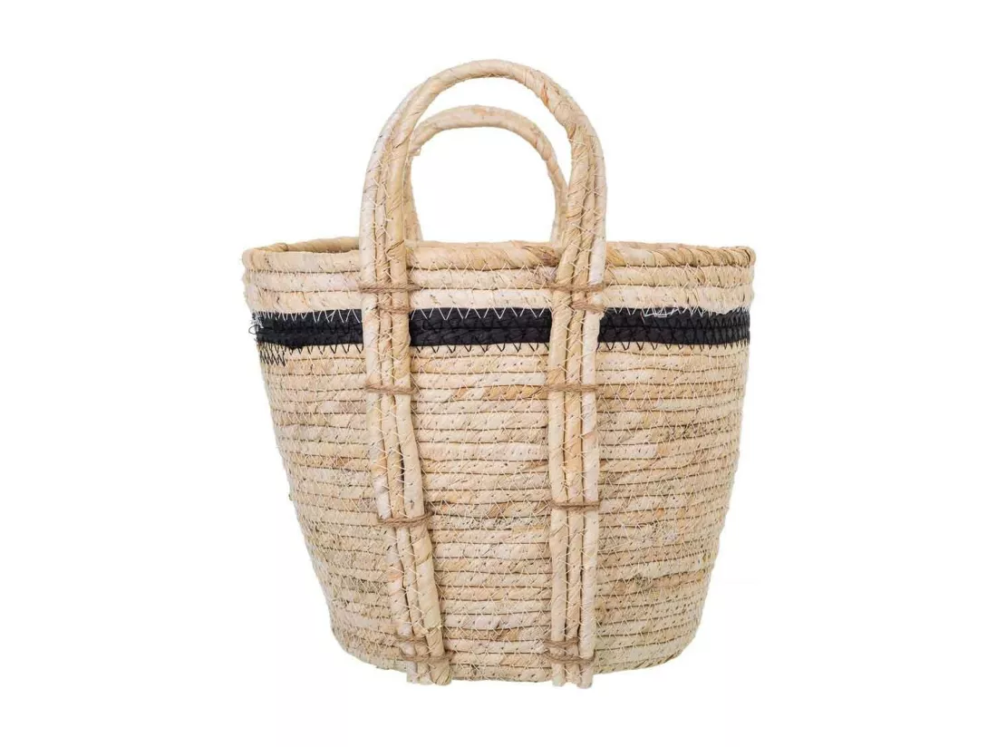 Panier en fibre naturelle marron 26x26x22h