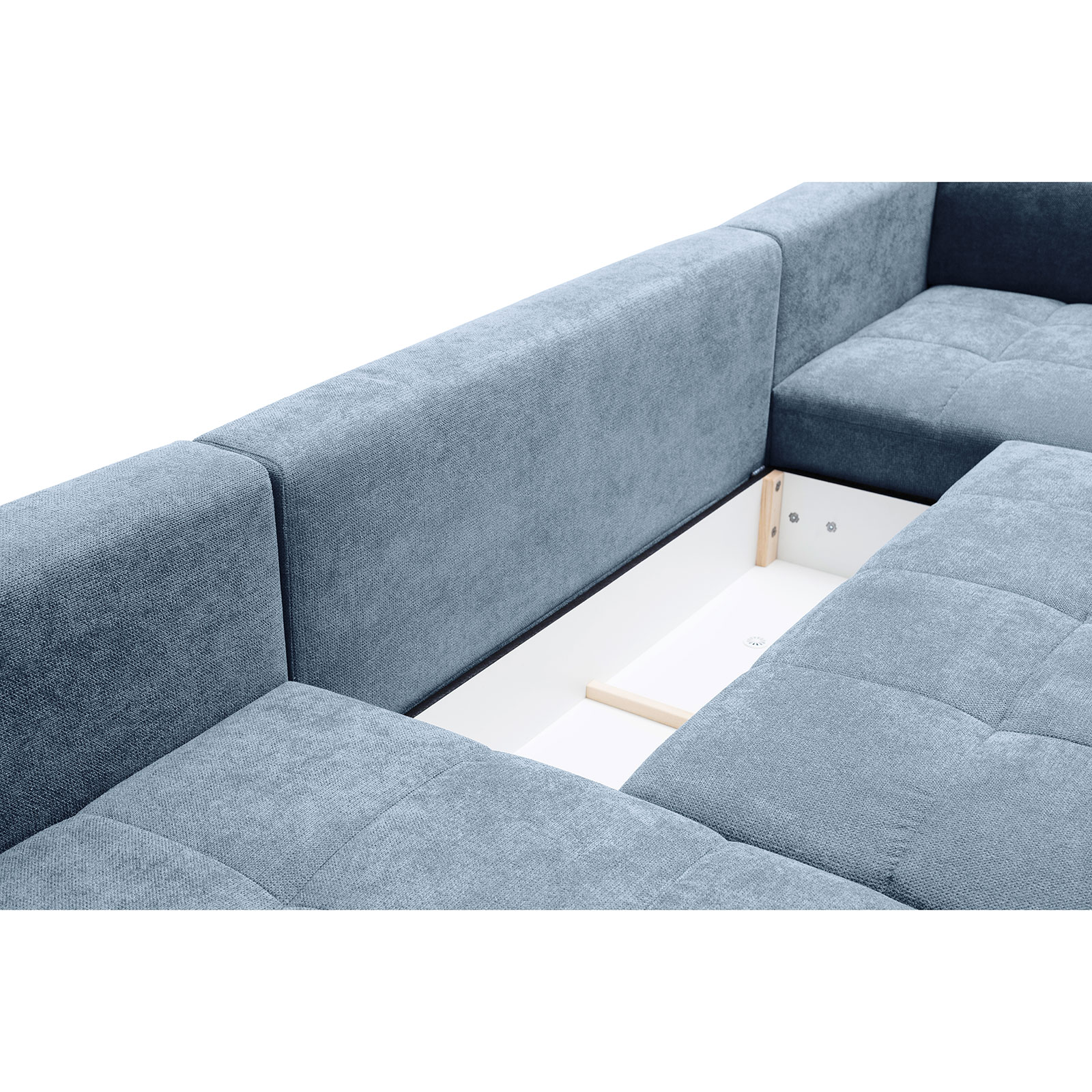 Wohnlandschaft - blue grey - Boxspringfederung - Liegefunktion